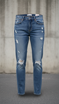 Women's Tapered Acid Wash Jeans