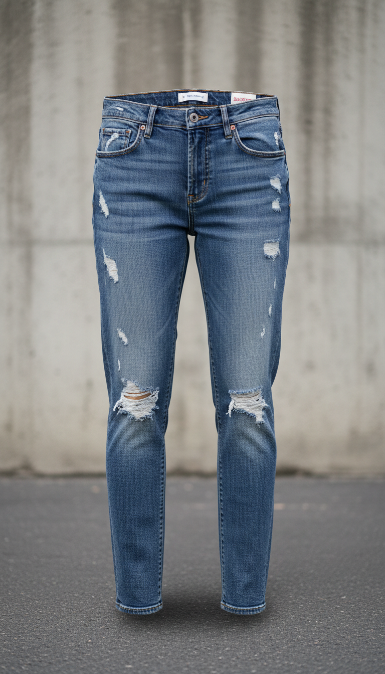 Women's Tapered Acid Wash Jeans