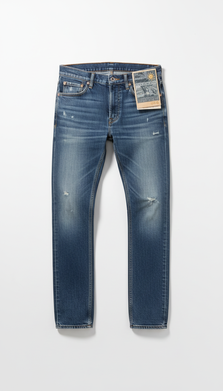 Distressed Urban Blue Jeans